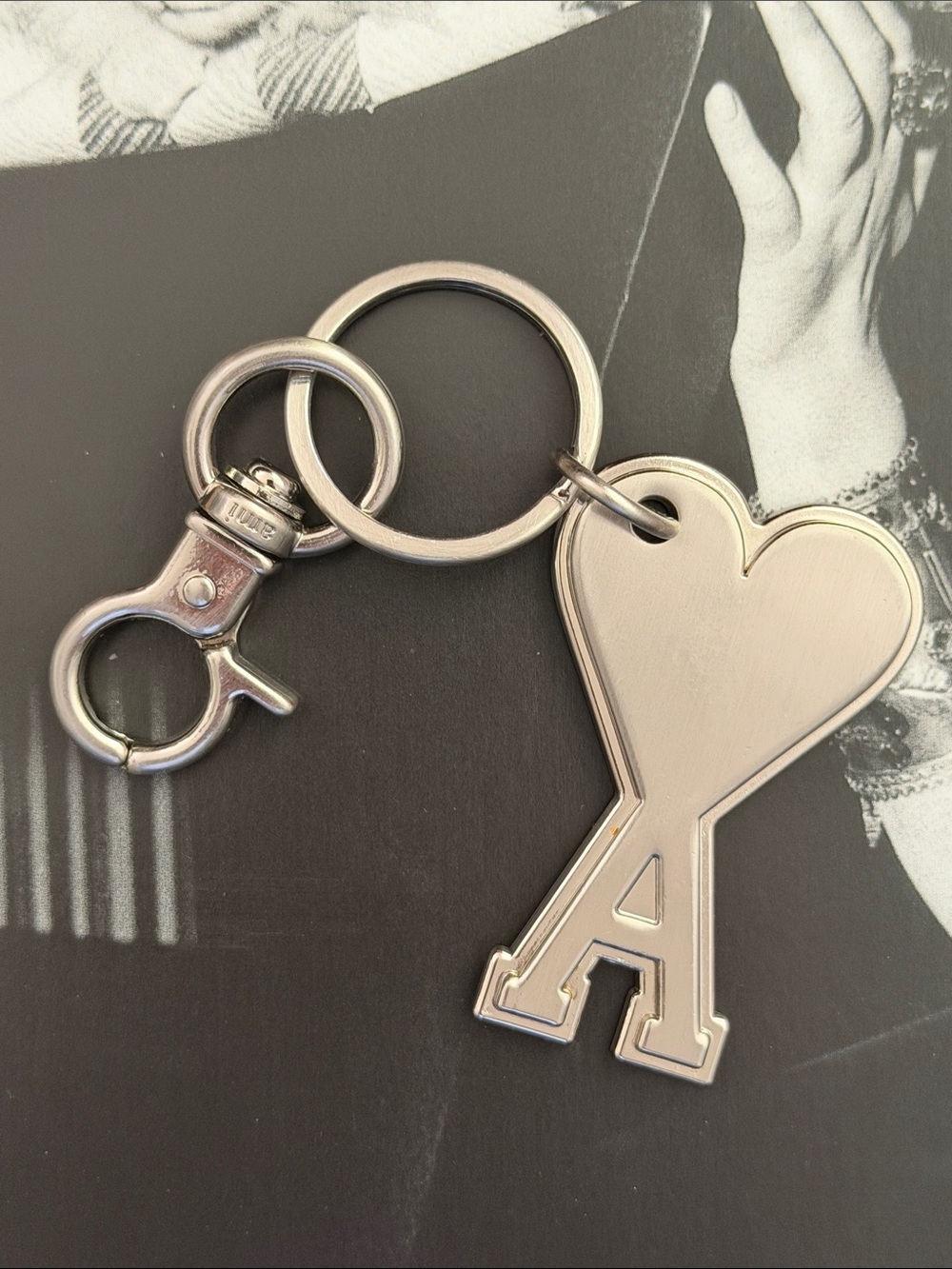 Ami Paris Women Ami De Coeur Keyring Vibrated Silver